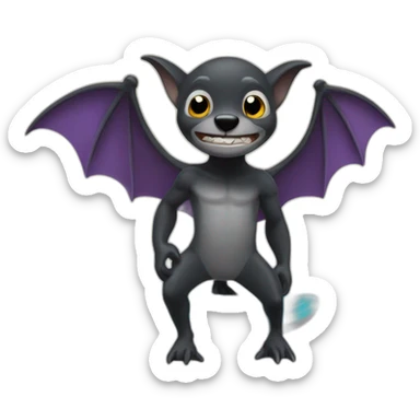 Chauve souris surf sticker