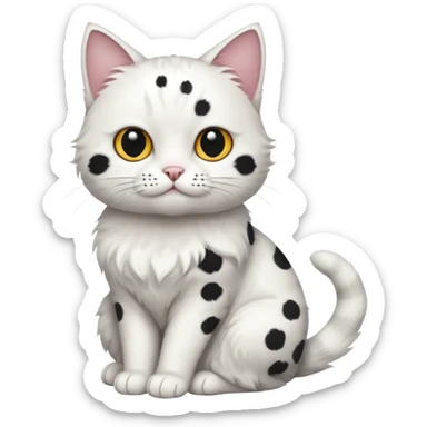 um gato branco com manchas pretas [não manchas pequenas] sticker