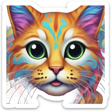 Trippy cat sticker
