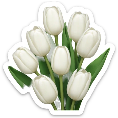 White tulips sticker