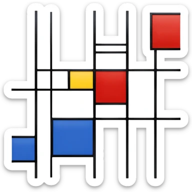 Piet Mondrian, Composition with Red Blue and Yellow painting  sticker