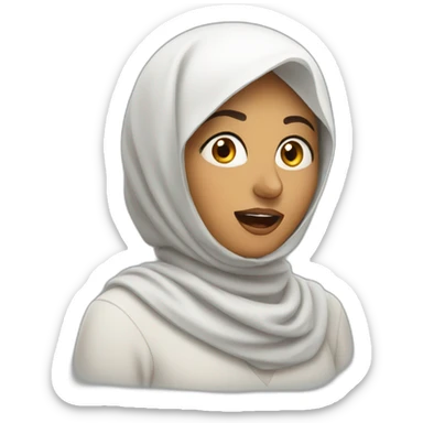 muslim woman very surprised sticker