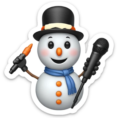 snowmen with microphone sticker