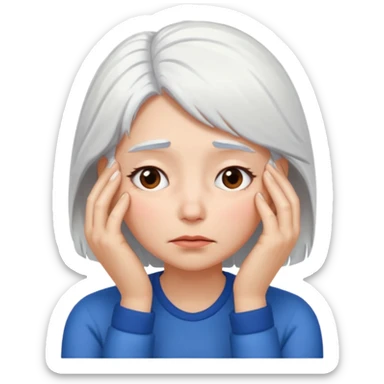 female white hair face palm
 sticker