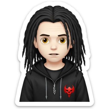 vampire boy with dreads and black hoodie  sticker