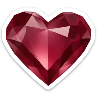 Burgundy heart-shaped diamond sticker