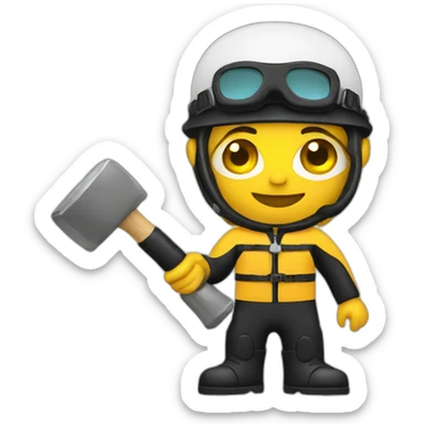 Scuba diving judge holding hammer sticker