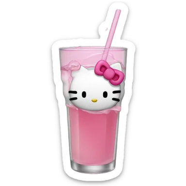 Hello kitty drinking  sticker