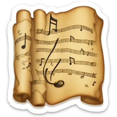 Treasure map with a music note inside sticker