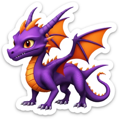 Spyro-Cynder-Fakémon-hybrid-creature (full body)  sticker