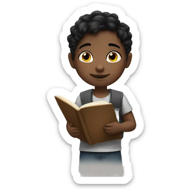 Black haired kid giving homework  sticker