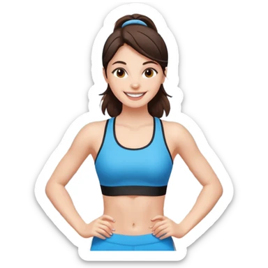 Brunette fair skin girl gym sticker