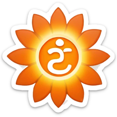 Sacral chakra symbol orange  sticker