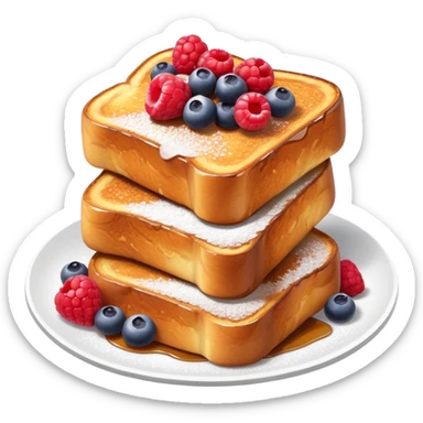 French toast with powdered sugar and berries sticker