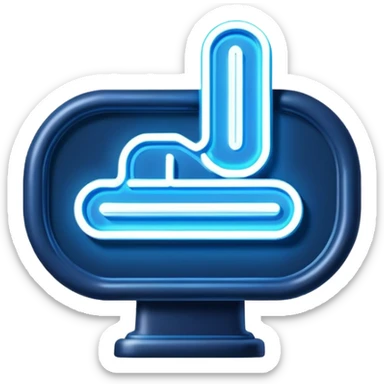 a blue neon sign on a nighttime bar sticker