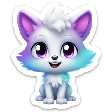 Adorable innocent cute gradient-Sparkle-nebula-fursona anthropomorphic furry, full body sticker
