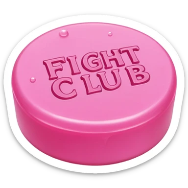 wet pink soap bubbly with "fight club" on it sticker