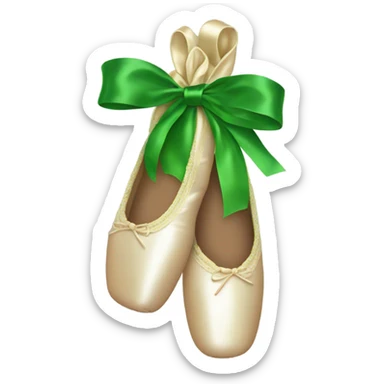 pointe shoe with green eyebrows sticker