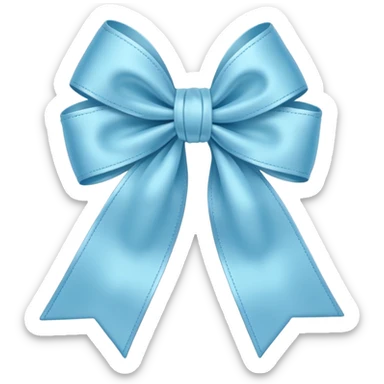 Light blue bow cartoonish sticker