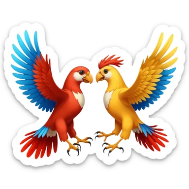 fight between two birds  sticker