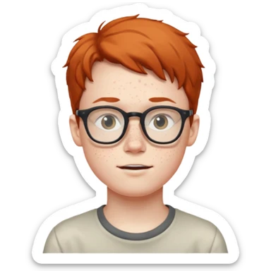 Nerdy boy with glasses sticker