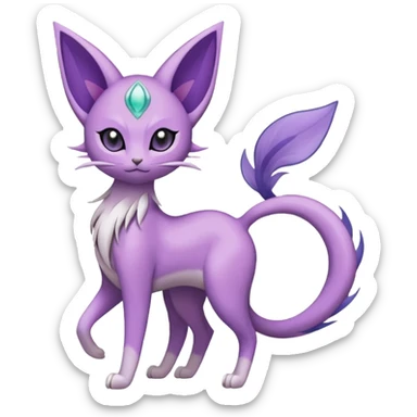 Meloetta-Purrloin-Espeon-Delcatty-Pokémon-Fakémon-fusion-hybrid-creature sticker