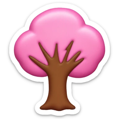 Pink tree cookie sticker