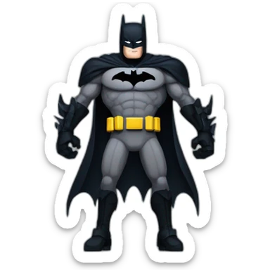 batman in pixel art with 6 arms sticker