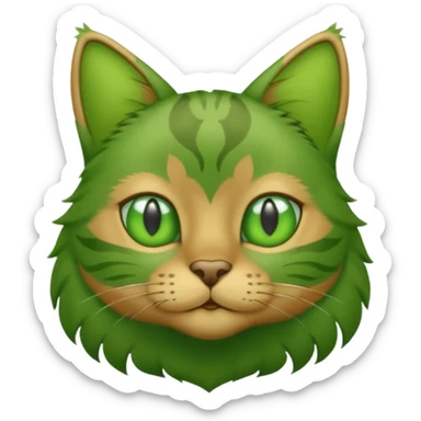 green cat with green shirt sticker