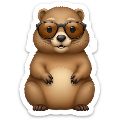 groundhog wearing sunglasses, cool sticker
