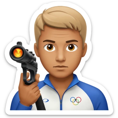 a guy shooting in Olympic  sticker