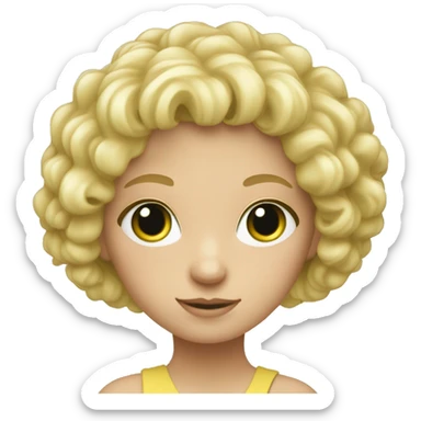 blonde aux yeux vert avec cheveux bouclés long  sticker