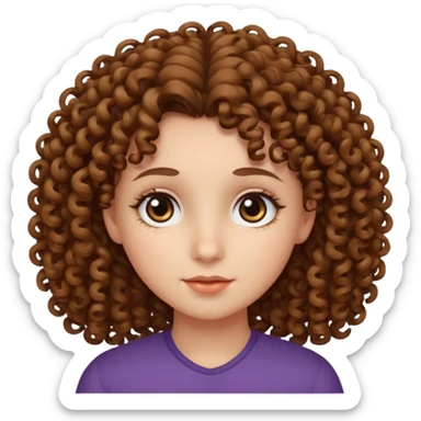 Curly-haired girl with big eyes sticker