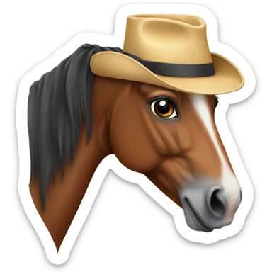 Horse with a hat sticker