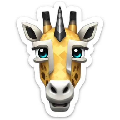 Minecraft Black Jiraffe Head With Diamond Unicorn Horn and Lazer Eyes sticker