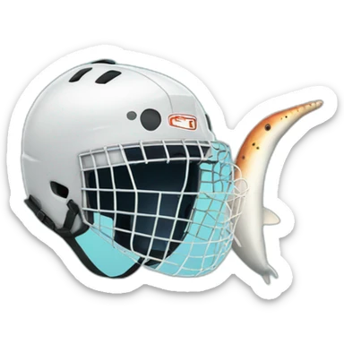 Narwhal with goalie helmet sticker