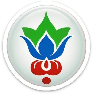 A flag split in two colours: top colour blue and bottom colour green. In the middle of the flag there should be a dharma chakra in red colour sticker