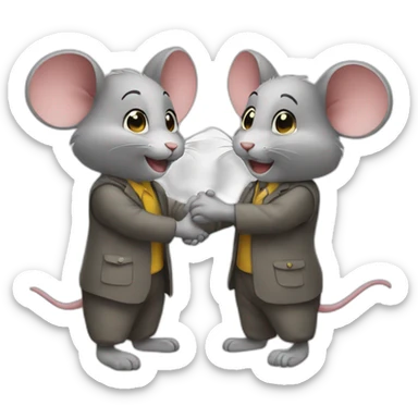 two mouses handshake sticker