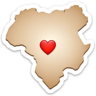 Ethiopian map with a heart overlay sticker