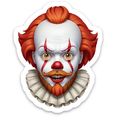 Pennywise clown with a beard without a moustache sticker