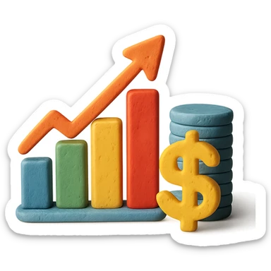 claymation style finance concept sticker