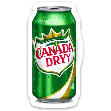 Green soda can with Canada Dry written in gold  sticker