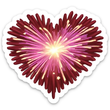 Heart shape firework sticker