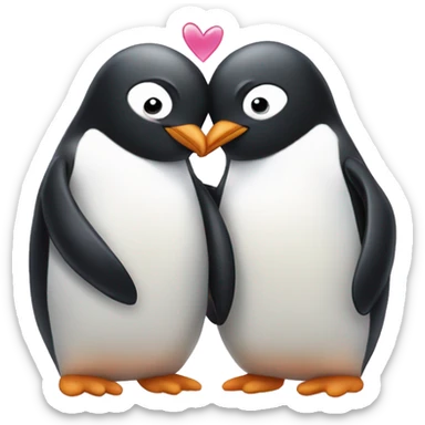 Penguin gay love sticker