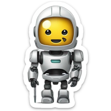 robô pintor com pernas de canetinha sticker