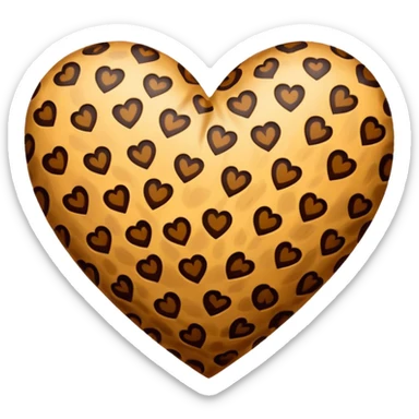 leopard print heart emoji sticker