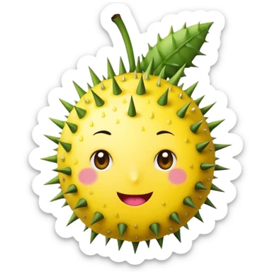 The cartoon Rosa roxburghii fruit then drinks lemon juice. sticker