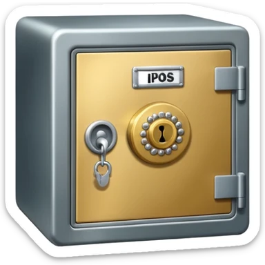 safe deposit box in a bank sticker