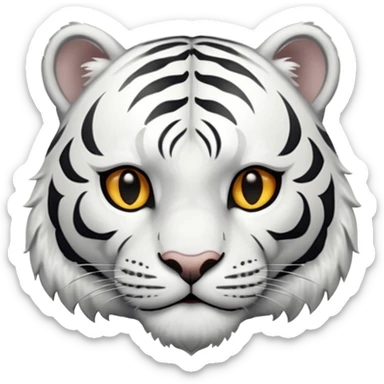 A white tiger pouncing at the screen with silver accsents sticker