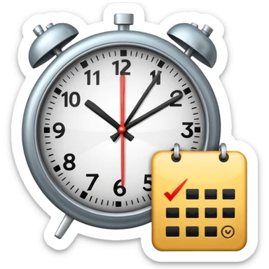 clock combined with a checklist sticker